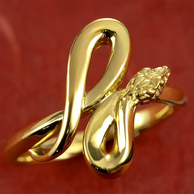 ヘビ 蛇 純金 リング 24金 指輪 干支 巳年 スネーク 24k ゴールド