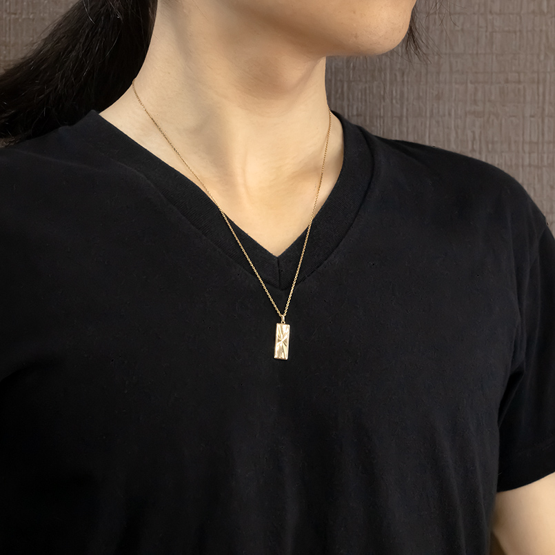 純金 ペンダントトップ 24金 プレート バーペンダント k24 カット