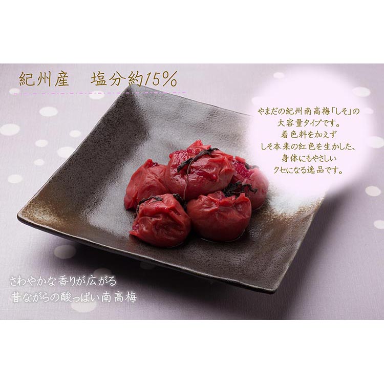 【定期便/3か月ごと/全3回】紀州南高梅しそ漬つぶれ（塩分約15％）700g×2