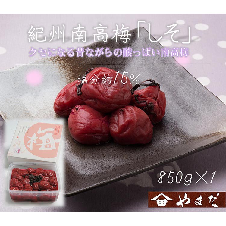 【和歌山県美浜町】紀州南高梅しそ塩分約15%(850g)