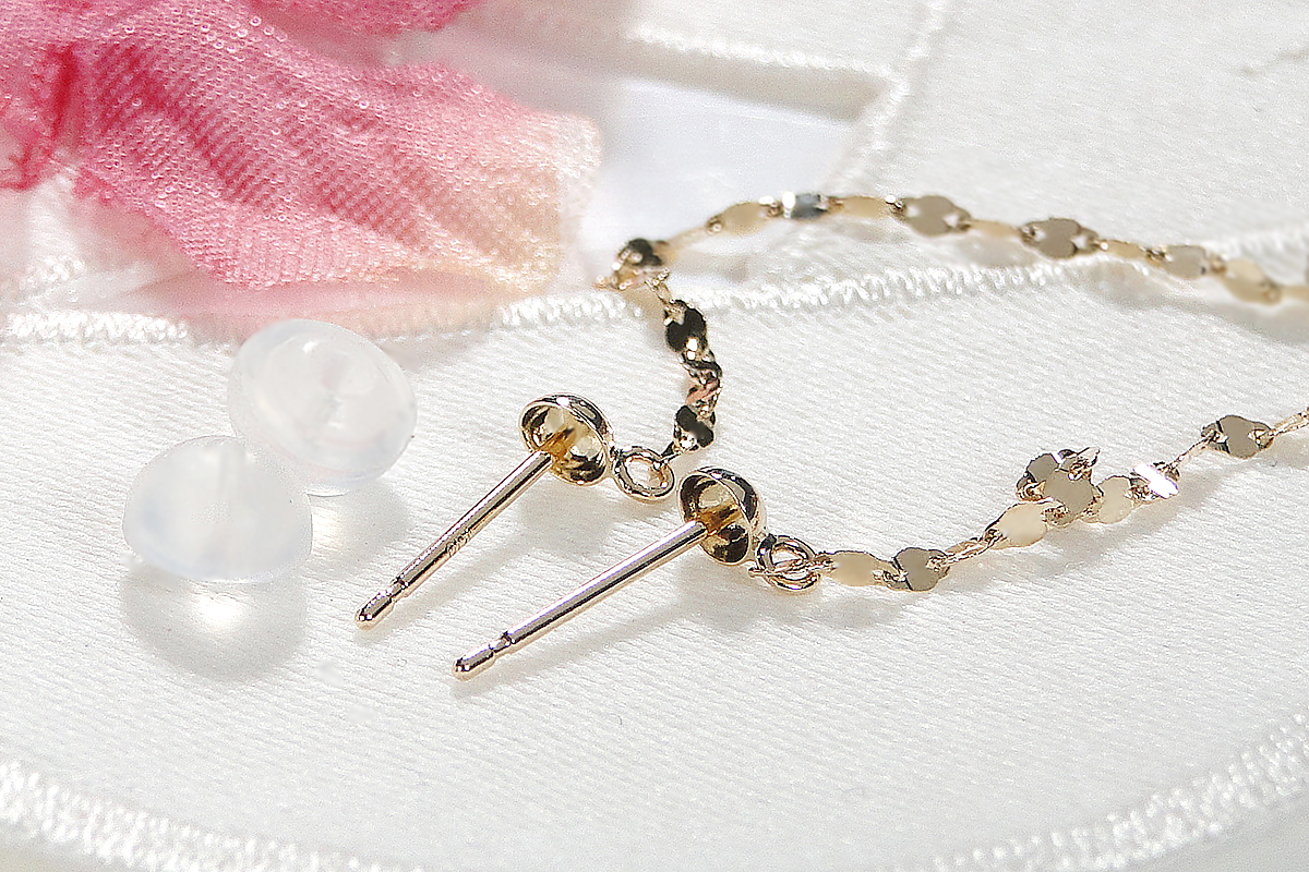 山梨県昭和町のふるさと納税 【K10YG】 エクレア チェーンピアス　EmP0019-10Y SWAV025