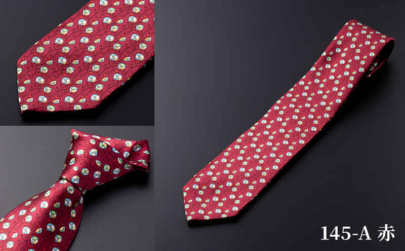 「七代目 吉澤与市の世界」オリジナルネクタイ「椿」 ファッション小物 メンズ 紳士 ビジネス スーツ