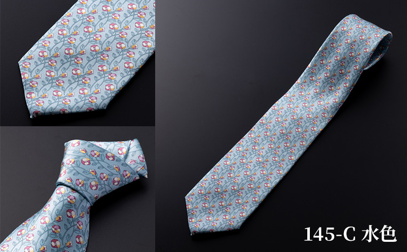 「七代目 吉澤与市の世界」オリジナルネクタイ「椿」 ファッション小物 メンズ 紳士 ビジネス スーツ