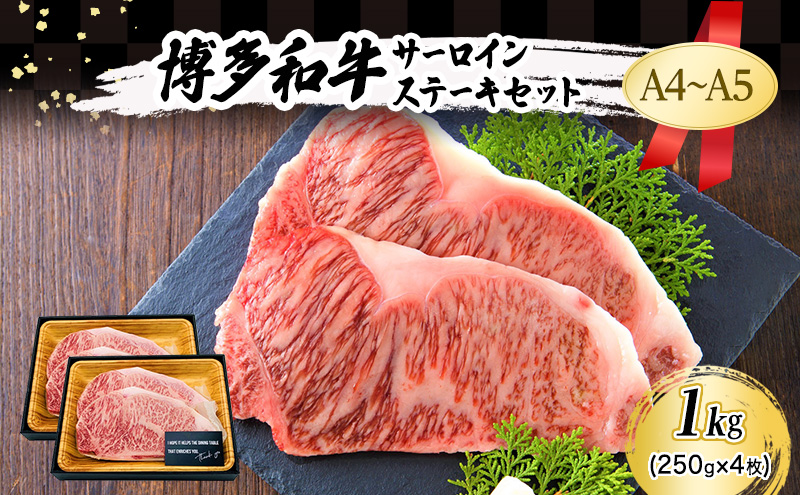 【福岡県大刀洗町】博多和牛 サーロインステーキ セット 1kg (250g×4枚)