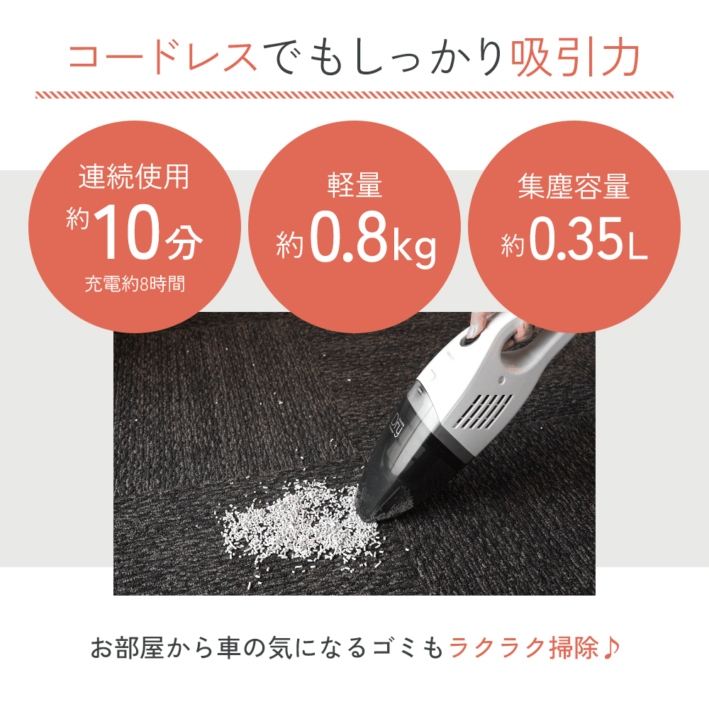 クリーナー YAMAZEN 山善 ハンディクリーナー ZHF-N36(W) 掃除機 コードレス ハンディタイプ ダストパック ソファ 車 隙間 家電 電化製品 掃除 清掃 加西市 兵庫県