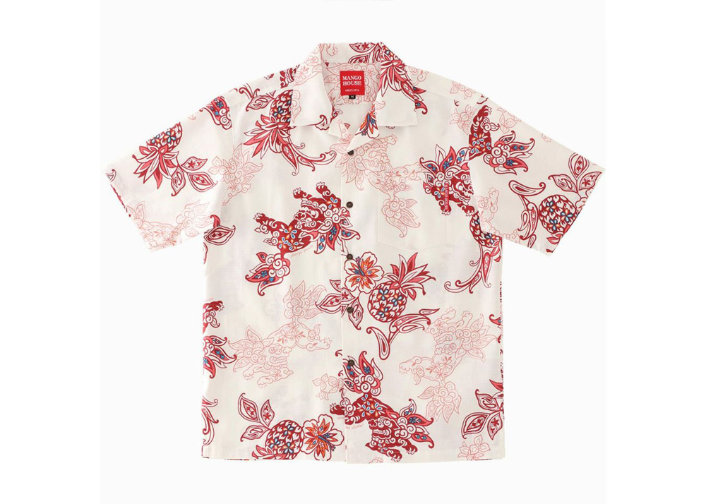 【かりゆしウェア】メンズ いちゃりばシーサーパインLLサイズ×オフレッド