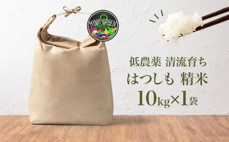 先行予約＞令和7年産 はつしも 精米 10kg×1袋 低農薬 清流育ち