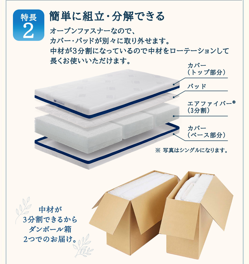 エアウィーヴ ベッドマットレス S03 ダブル 寝具 エアウィーヴ