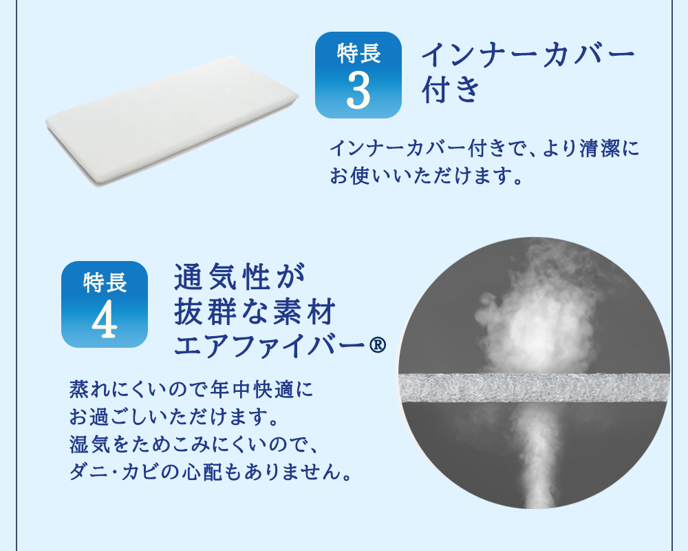 エアウィーヴ ウェルネスモデル マットレス M45-83RP  ベッドマットレス ベッド  マットレス セミダブル ダブル クイーン オールシーズン対応 ぐっすり ホテル 安眠 快眠 健康 高反発 腰 肩 熟睡 寝具 寝心地 新生活 洗える 洗濯可 送料無料 体圧分散