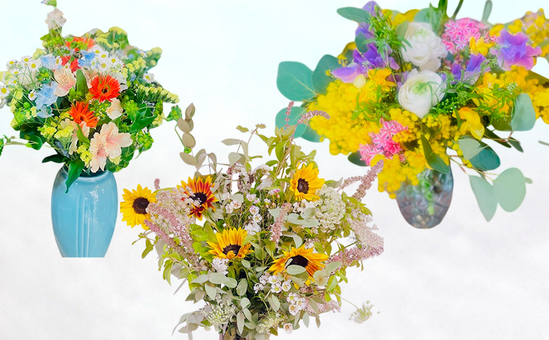 定期便 12ヶ月 毎月お届け！季節のフラワーブーケ 花 ギフト 12回 ※配送不可：沖縄、離島