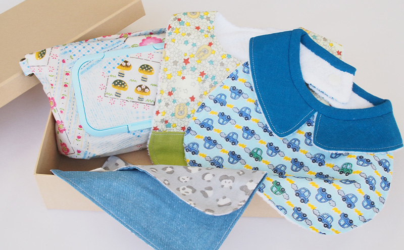 赤ちゃん アイテム 4点 セット (青色系) ベビー