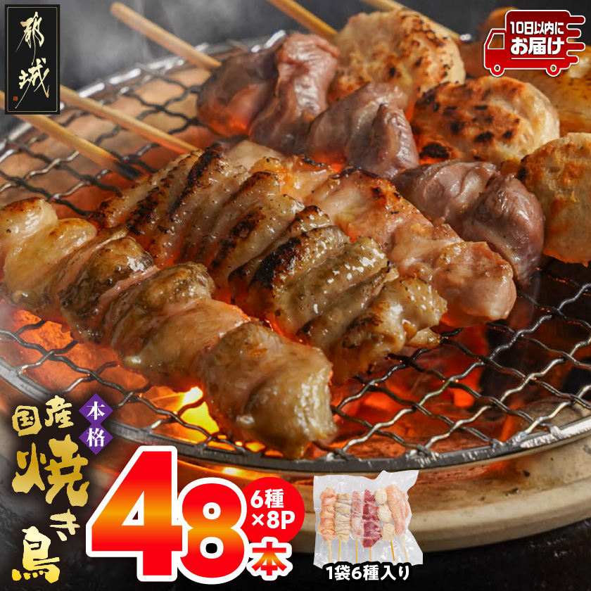 職人串打ちの本格焼き鳥48本!!≪みやこんじょ特急便≫_12-3307-Q