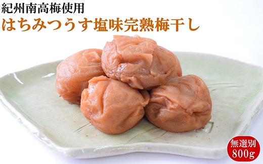 【和歌山県美浜町】紀州南高梅使用 はちみつうす塩味完熟梅干し 無選別 約800g