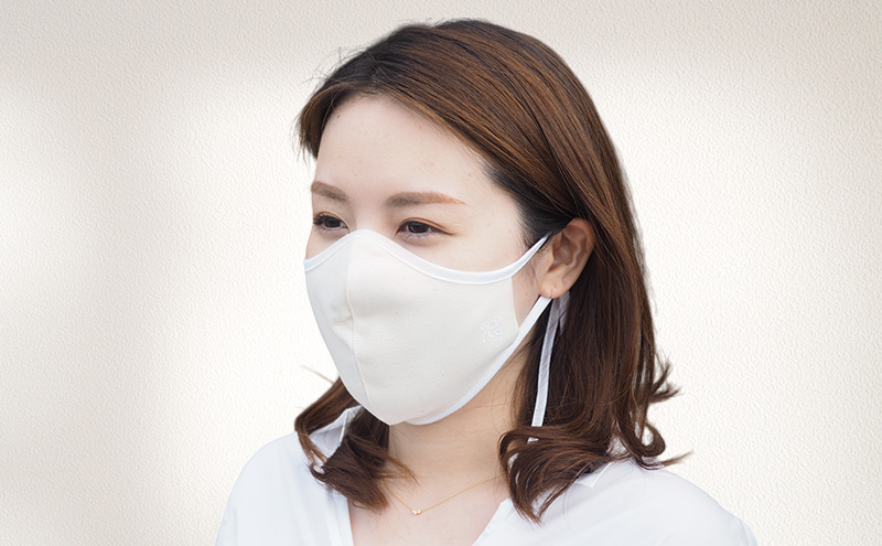 侍マスク＜高機能・安全素材身頃（無蛍光、無晒）＞ Mサイズ2枚 セット (紐は無蛍光 無晒白と先染久留米織の２種類) 肌にやさしい