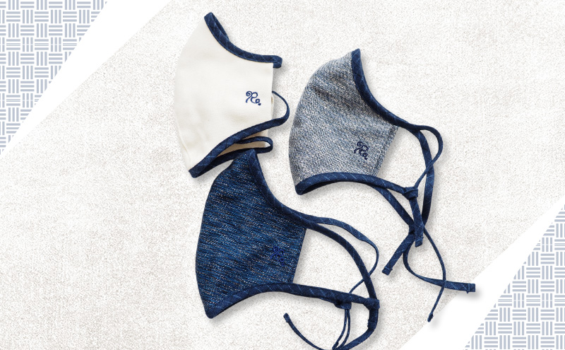 マスク 侍マスク ＜青嵐(あおあらし)＞ 青色系 3枚 セット Mサイズ