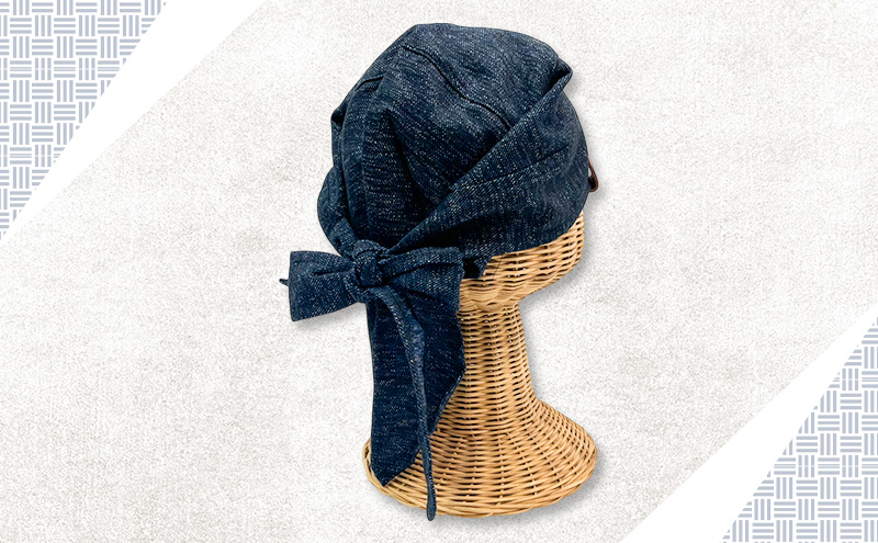 忍者キャップ (青) サイズフリー 綿100%