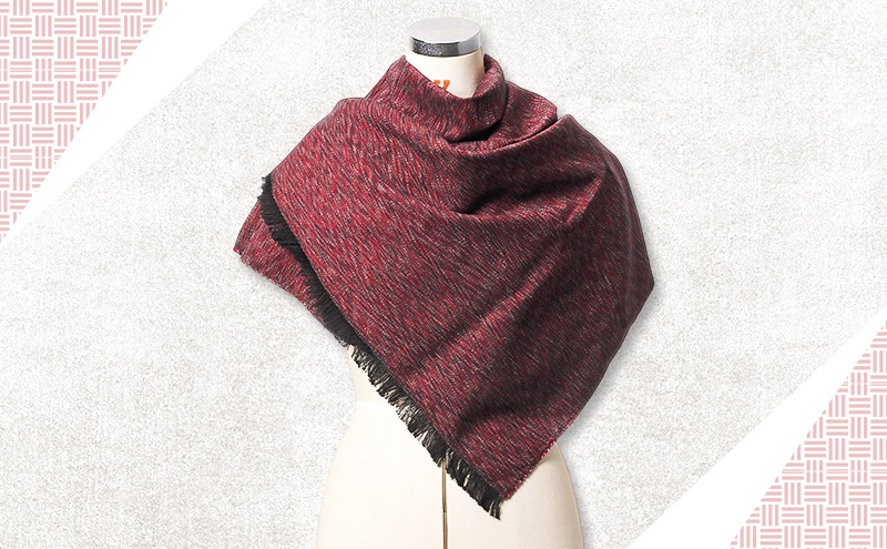 ストール 赤 高級木綿100% リバーシブル