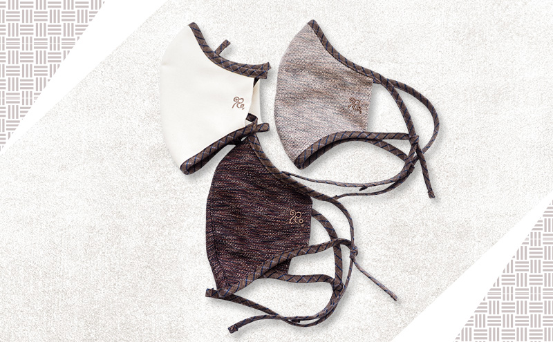 マスク 侍マスク ＜暁鳶(ぎょうえん)＞ 茶色系 3枚 セット Lサイズ