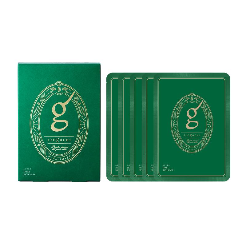 Itoguchi みどりまゆ モイストリッチマスク 5枚入り（シート状美容液マスク） 美容 シートマスク オールインワン エイジングケア