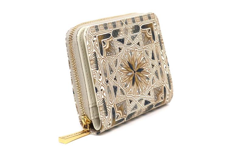 【文庫屋大関】二つ折りファスナーミニ財布 カロー＜ブラック＞【皮革工芸品】財布 二つ折り 小物 お札 カード 小銭 コンパクト 牛革 手作り 日本製 墨田区 東京都