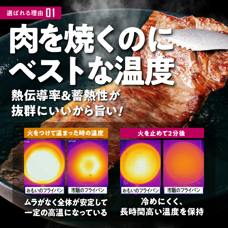 愛知県碧南市のふるさと納税 〈カンブリア宮殿で紹介されました！〉 おもいのフライパン　20cm　目指したのは世界で一番お肉がおいしく焼けるフライパン　H051-172