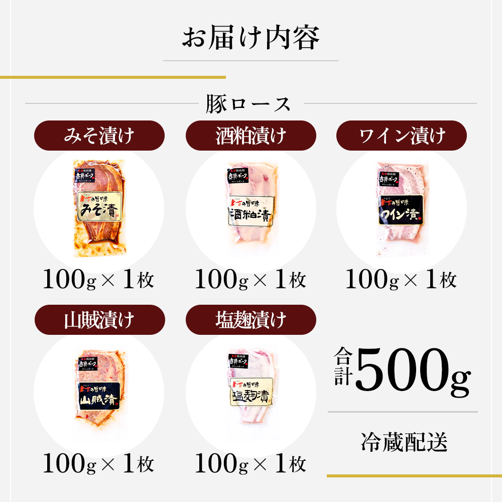 【魚沼銘柄豚】妻有ポーク 豚ロース食べ比べ 5種セット（各100ｇ） 肉 お肉 豚肉 詰め合わせ 新潟 