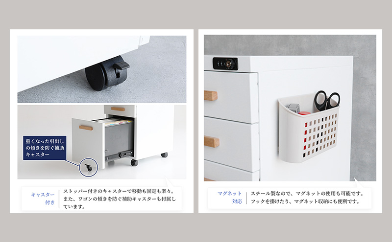 【セット販売】KEYUKA アロン　デスクワゴン オープンワゴン デスクワゴン キャスター付き デスク下収納 机下