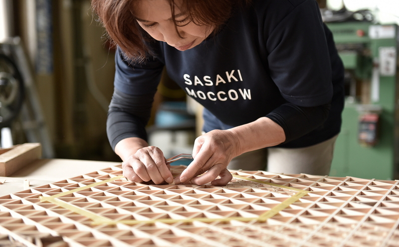 組子行灯ー麻の葉ー 工芸品 アート 和風 置物 壁掛け 壁飾り
