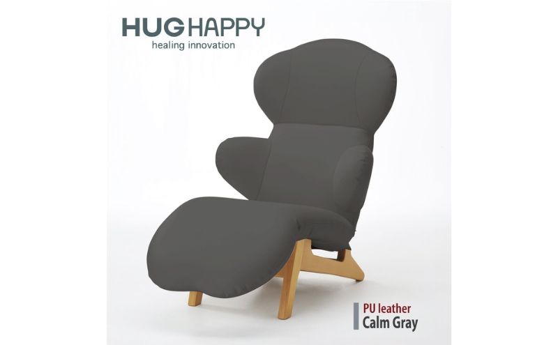 イス ハグラウンジチェア レザー＋ カームグレー リクライニングチェア 日本製 家具