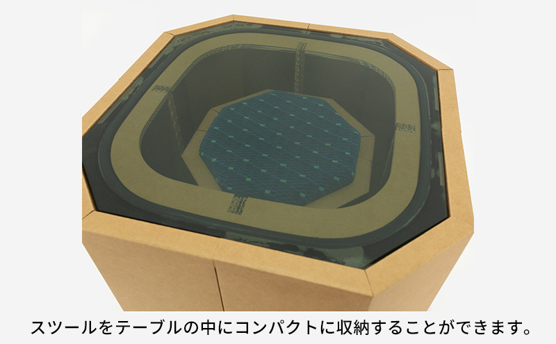 【2点セット】 N700系 typeA 東海道新幹線窓 ｍCB テーブル -N＆ モケットスツール -N 雑貨 インテリア 日本製スツール 強化ダンボール採用 寝室 リビング 書斎 エコ アップサイクル 再利用