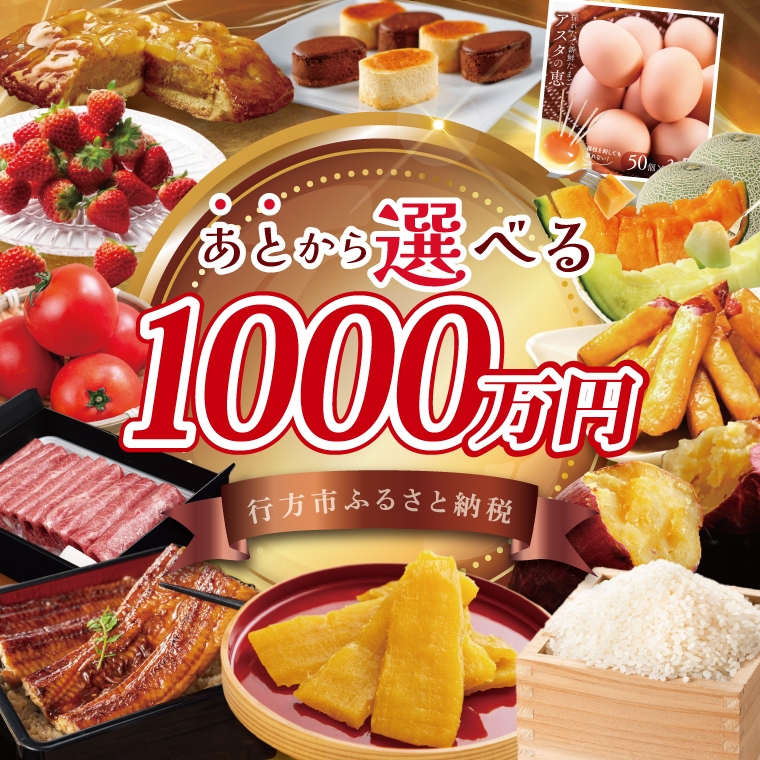 茨城県行方市のふるさと納税 ★あとから選べる★茨城県行方市ふるさとギフト 寄附額：1000万円分｜あとから選べる 後から選べる 選べる ギフト 肉 お肉 米 お米 コシヒカリ ミルキークイーン さつまいも サツマイモ 芋 お芋 うなぎ 干し芋 紅はるか スイーツ カタログ 1000万円 茨城県 行方市 人気(CU-106)