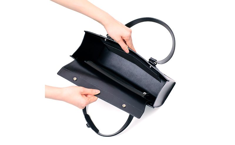 スリム トートバッグ ブラスコット 黒 革 革製品 レザー 牛革 ギフト プレゼント おしゃれ  シンプル ファッション かばん カバン 鞄 北海道 赤平 いたがき