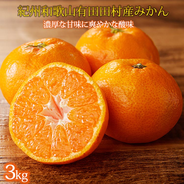 【和歌山県美浜町】高級ブランド 秀品 紀州有田田村産みかん 3kg ※2025年12月上旬〜2026年1月下旬頃に順次発送予定