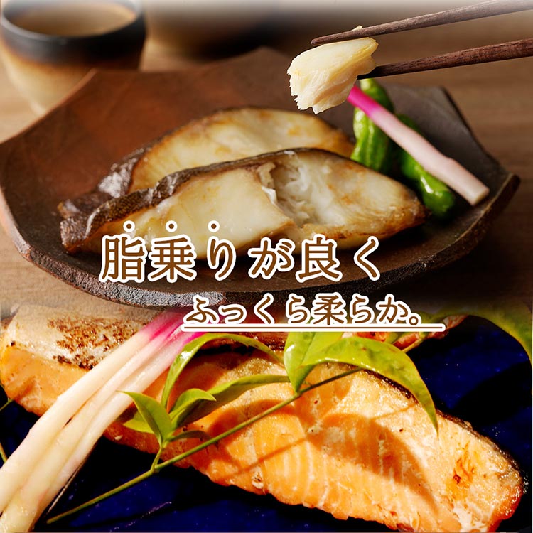 和歌山魚鶴仕込みのだし漬け天然銀だら切身6切＆銀鮭切身6切（真空パック入）小分け ※離島への配送不可