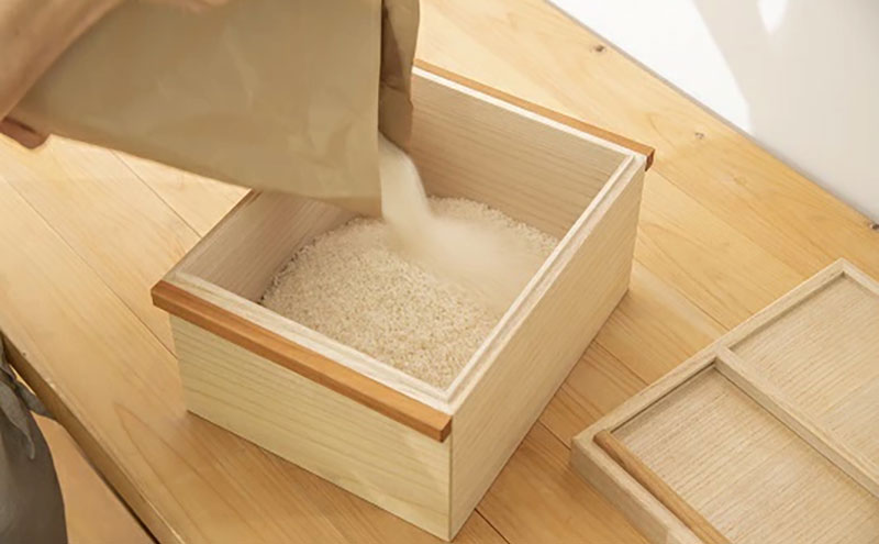 国産桐の米びつ 10kg 木製 桐 収納 木箱 桐箱 収納 ストック ストッカー キッチン収納 キッチン雑貨 キッチン用品 米櫃 こめびつ お米 保存容器 梅沢木材工芸社