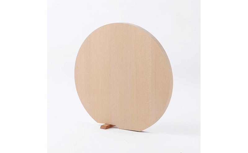 青森ひばの丸まな板 スタンド付き L 木製 青森ひば 青森ヒバ 木工品 卓上 国産 キッチン用品 調理器具 アウトドア キャンプ カットボード カッティングボード 梅沢木材工芸社