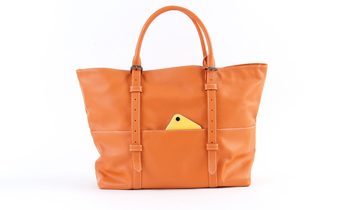 牛革　トートバック　オレンジ