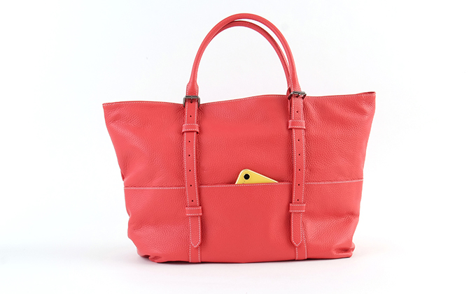 牛革　トートバック　赤