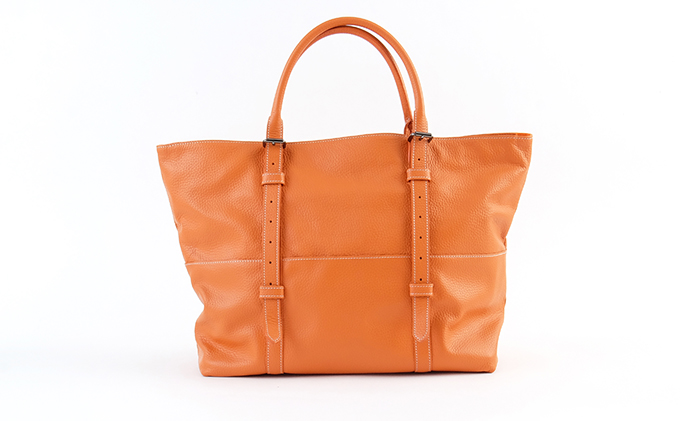牛革　トートバック　オレンジ