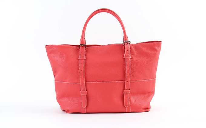 牛革　トートバック　赤