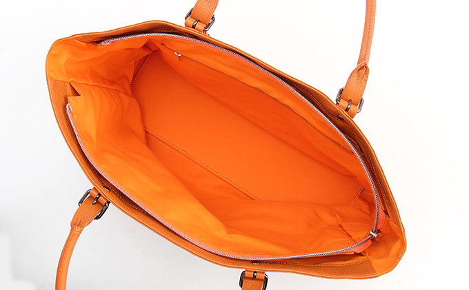 牛革　トートバック　オレンジ