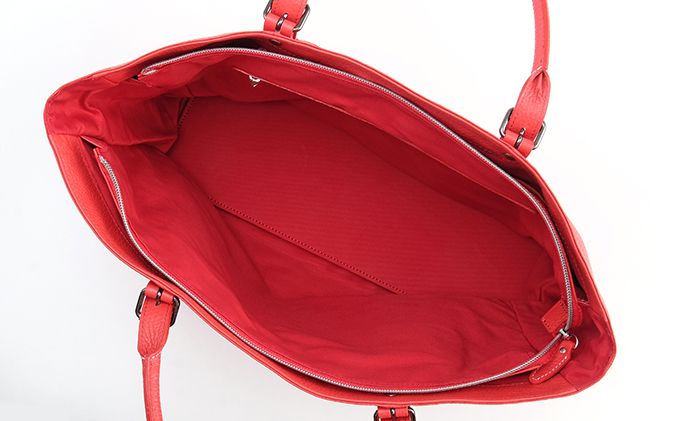 牛革　トートバック　赤