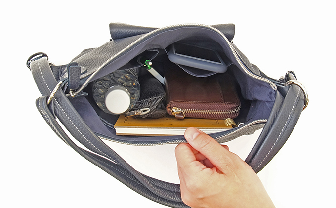 牛革　２WAYリュック　紺