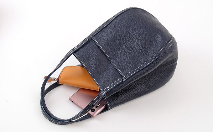 牛革 ミニバック 紺｜北海道 滝川市 カバン 鞄 バック バッグ 革 革製品