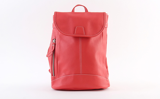 牛革　レディースリュック　赤