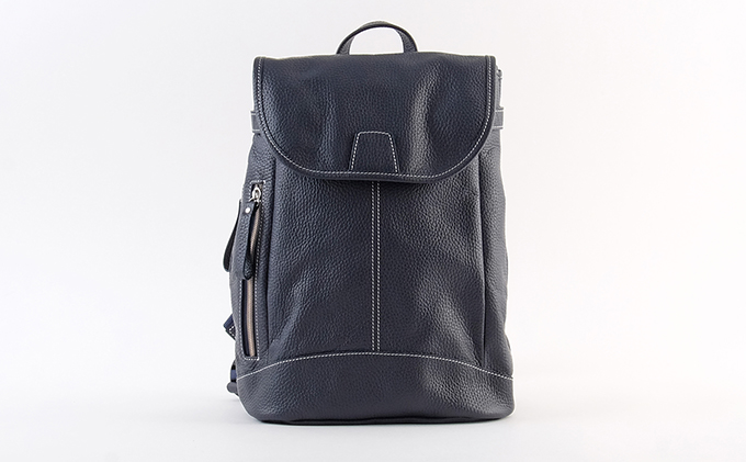 牛革　レディースリュック　紺