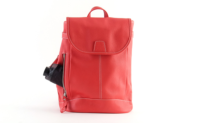 牛革　レディースリュック　赤