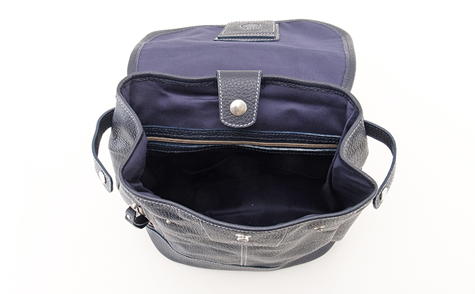 牛革　レディースリュック　紺