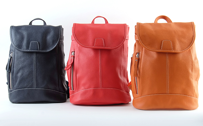 牛革　レディースリュック　赤