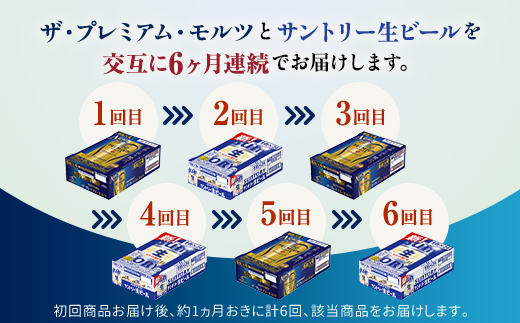 FK7-0160_【プレミアムモルツ・サントリー生ビール交互6回定期便】各350ml ×24本 熊本県 嘉島町 ビール ギフト 贈り物 酒 アルコール